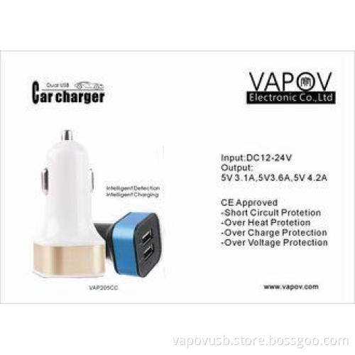 4.2 A Intelligent Dual USB Car Charger For Apple / Android/
